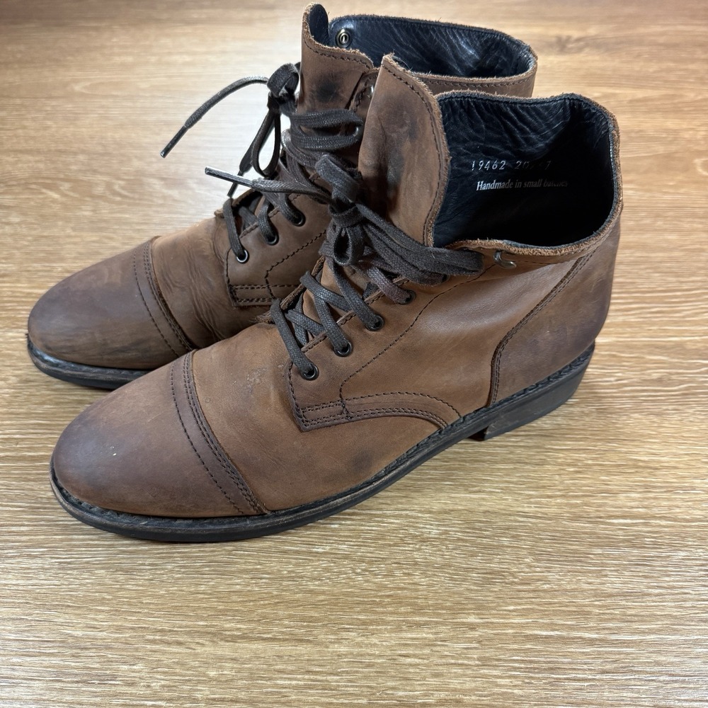 Thursday Boot Co Men's Brown Leather Cap Toe Lace Up Boots 11.5 USA Rugged Style